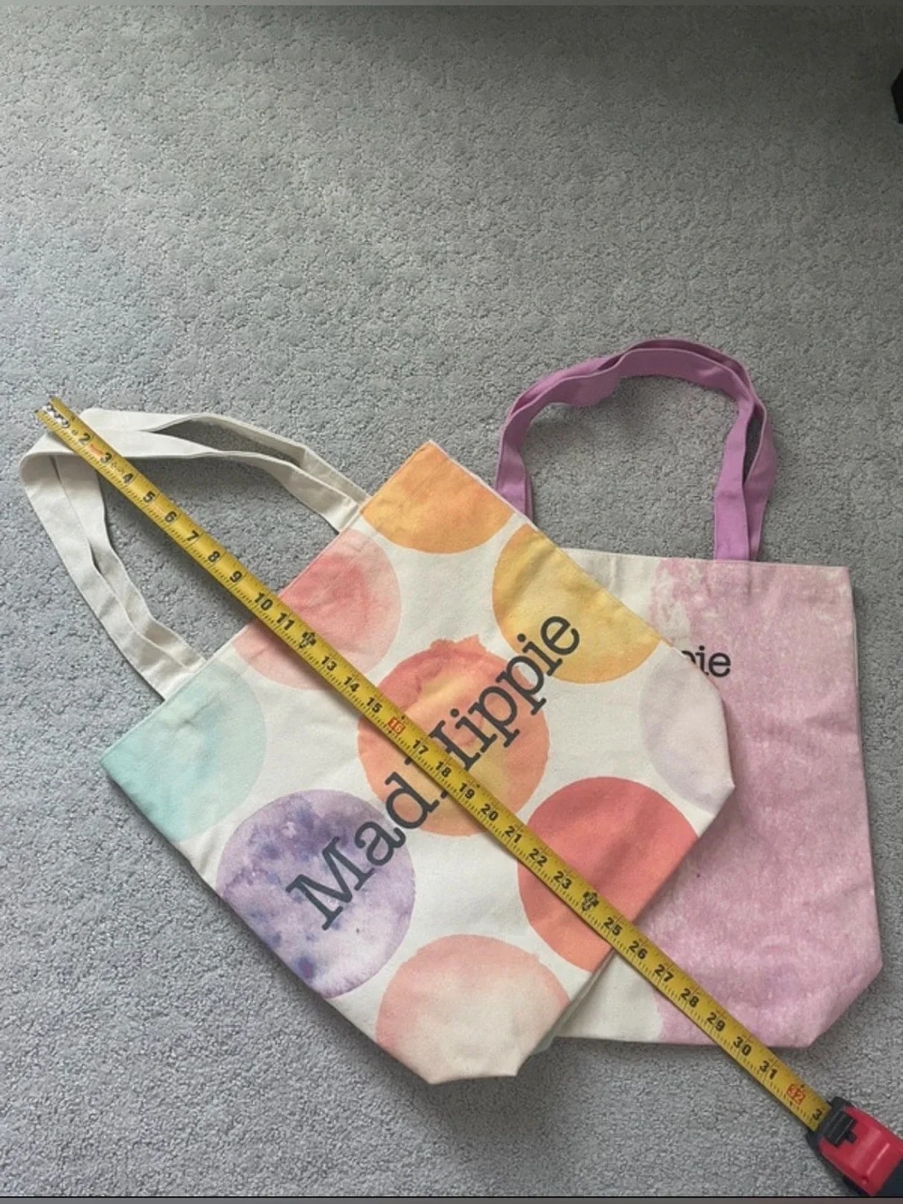 Two Mad Hippie Pink & Pastel Circle Canvas Tote Bag